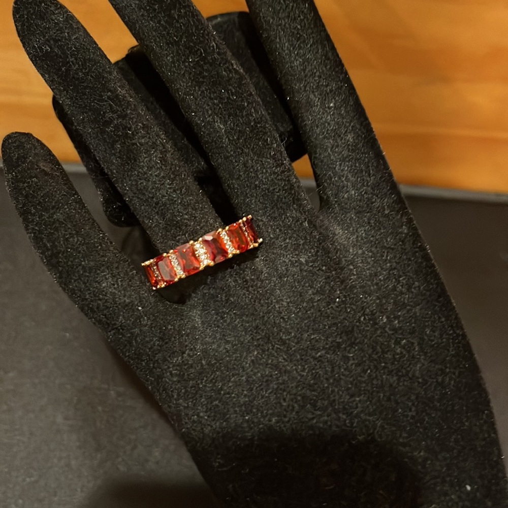 Gem Stone Ring 18k Rose Gold Plated - Picture 2 of 9